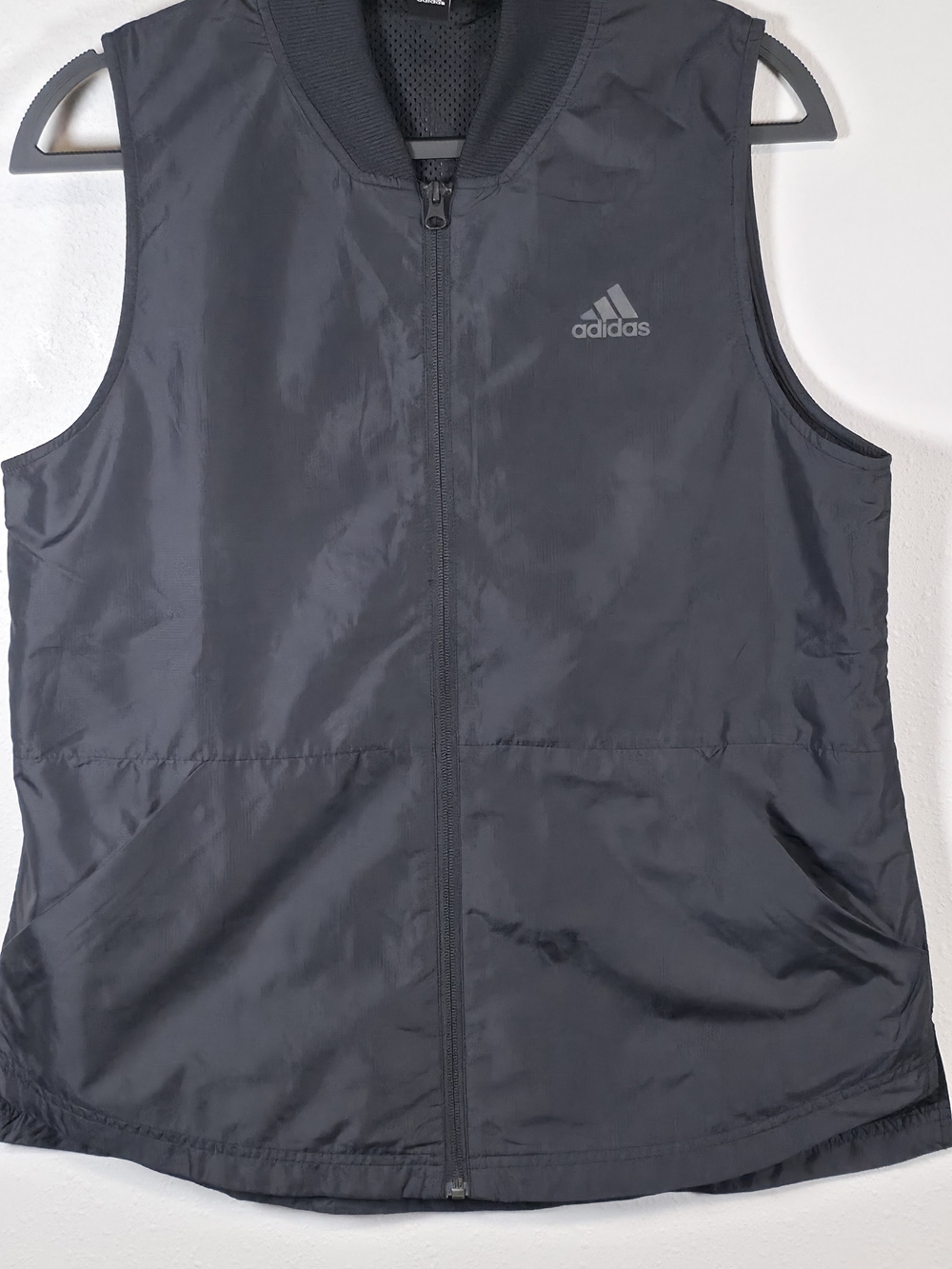 adidas Black Sleeveless Zip Athletic Vest